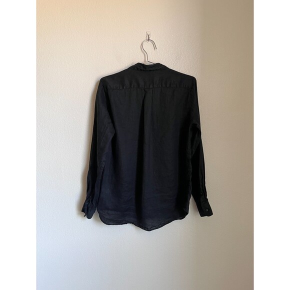 Uniqlo Women's Premium Linen Long Sleeve Shirt in Black Size SMALL - Picture 3 of 5